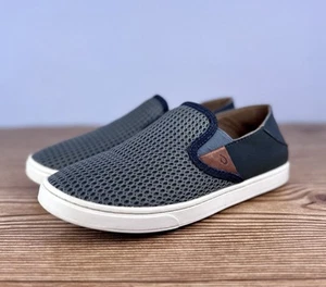Olukai Pehuea Damen-Slipper US 7 grau flach Halbschuhe Turnschuhe Bootsschuhe - Bild 1 von 12