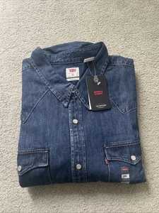 Levi’s Herren 3XL Langarm Pearl Snap The Western Denim Dark Wash Blau - Bild 1 von 15
