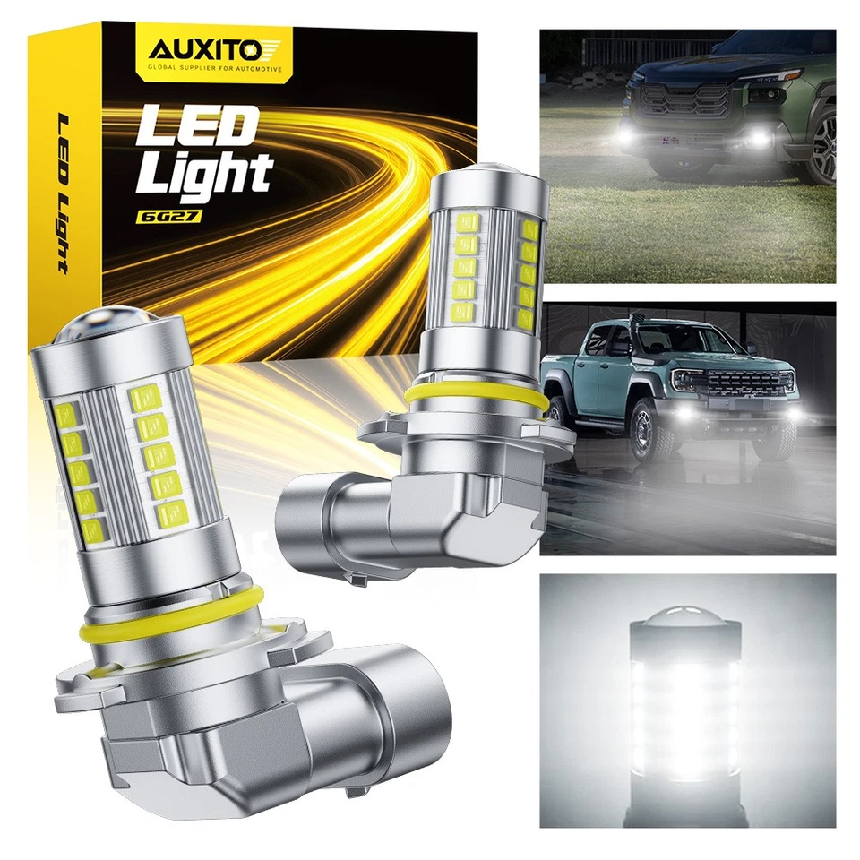 2 светодиодные противотуманные лампы AUXITO 9006 HB4 для 2001–2017 Toyota Sequoia белые EOA - Изображение 1 из 4