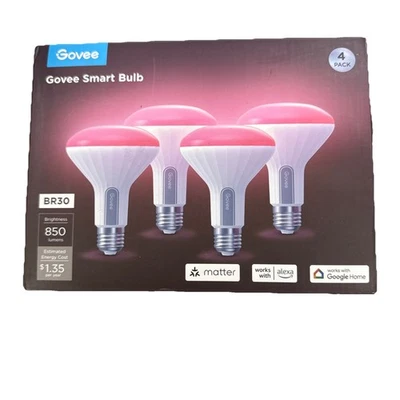GOVEE BR30 Smart Light Bulbs 4-pack 850 lumens Alexa Google home H6013 - Image 1 of 3