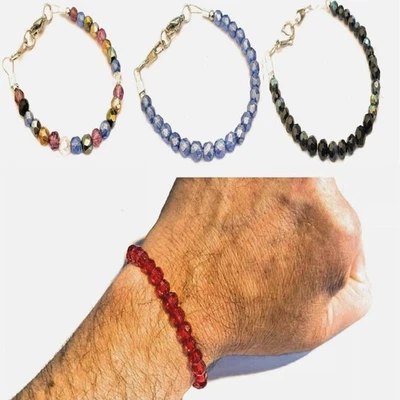 Bracciale tennis in acciaio inox da uomo braccialetto swarovski donna regolabile - Immagine 1 di 4