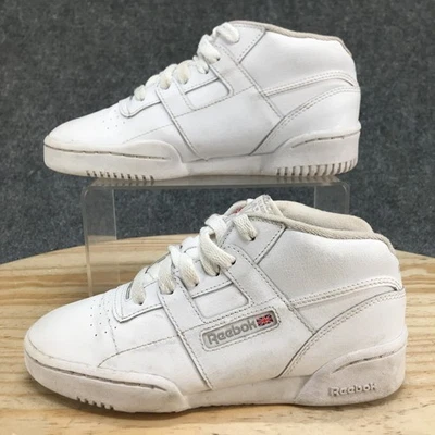 Reebok Classic Shoes Youth 2 Work Mid OG Casual Sneakers DV4670 White Lace Up - Image 1 of 4