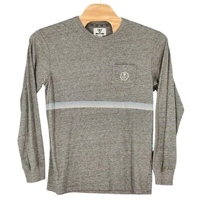 Camiseta Vissla Para Hombres Manga Larga Cuello Redondo Gris Bolsillo Rayas Gráfico Talla Grande - Imagen 1 de 5