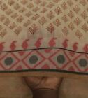 Sushila Vintage Indian Saree Blend Cotton Printed Floral Sheer Craft 5 YD Fabric