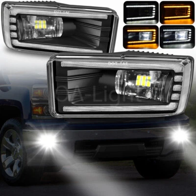 LED 雾灯适用于 2007 - 2014 雪佛兰 Silverado Suburban Avalanche Tahoe+DRL 灯 — 第 1/4 张图片