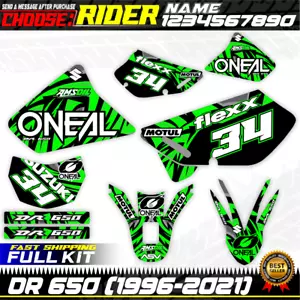 compatible DR 650 Suzuki Kit Graphics Stickers Decals (1996-2023) DR650 SD-RV3 - Foto 1 di 2
