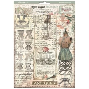 New Stamperia Assorted Rice Paper A4 6/Pkg - Brocante - Picture 1 of 7