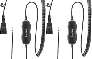 2 Jabra GN1200 CC Smart 2m Coiled Quick Disconnect to mod Plug Cord Adapter - Picture 1 of 3
