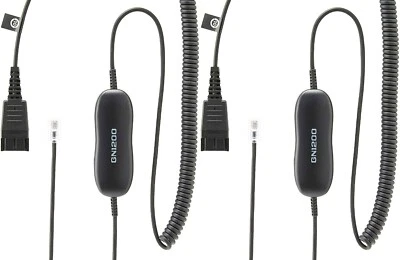 2 Jabra GN1200 CC Smart 2m Coiled Quick Disconnect to mod Plug Cord Adapter - Image 1 of 3