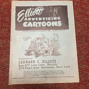 Elliot Werbung Cartoons Booklet Copyright 1957 Leonard C Elliot Rochester Ny - Bild 1 von 5