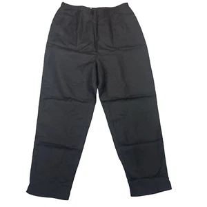 Annie Alexander Black Linen Blend Trousers Pants Lined Loose Fit Career Classic - Picture 1 of 12
