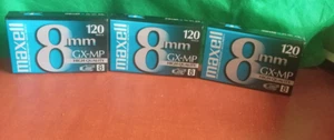Maxell 8mm GX-MP 120 High Quality Camcorder Video Cassette Tapes lot of 3 NEW - Picture 1 of 5