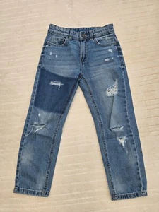 BOYS NEXT JEANS SIZE 8 YEARS 128CM BLUE DISSTRESSED - Picture 1 of 6