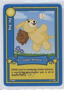 2007 Webkinz Series 1 Blue Deck Cards Golden Retriever #B1-10 0kz8