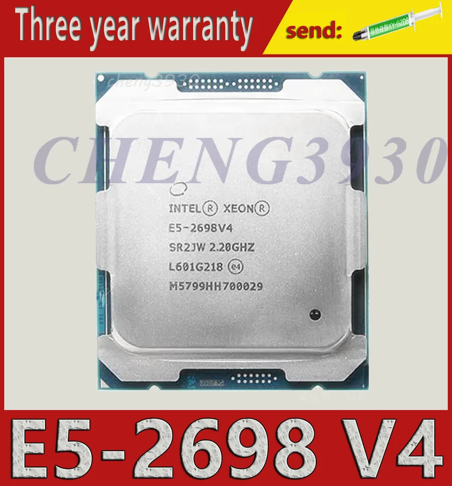 Intel Xeon E5-2698 v4 2.2GHz 50MB 20-Core 135W LGA2011-3 SR2JW CPU processor - Image 1 of 1