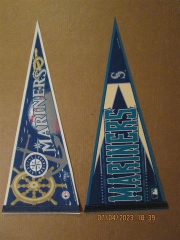 MLB Seattle Mariners Vintage Circa 1996 & 2009 Team Logo Baseball Pennants Cover