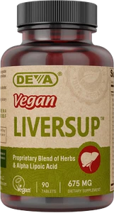 Deva VEGAN LIVERSUP, Alpha Lipoic Acid, Milk Thistle, Dandelion 90 Tablets - Picture 1 of 2