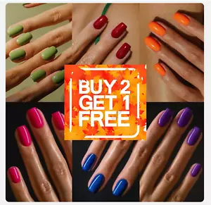 24 Press On False Nails Sticky Tabs Reusable Mid Length Square Tips FULL COLOUR - Picture 1 of 26