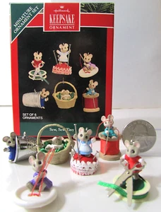 Juego de 6 miniatura Hallmark 1992 coser pequeño - Imagen 1 de 14