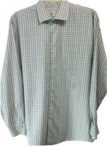 Peter Millar Crown Finish Multi Color Check Woven Button-Up LS Shirt Men's XXL - Picture 1 of 10