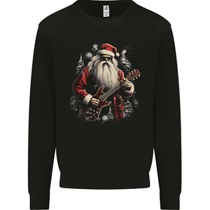 Weihnachten E Gitarre Santa Rock n Roll Musik Kinder Sweatshirt Pullover - Bild 1 von 2