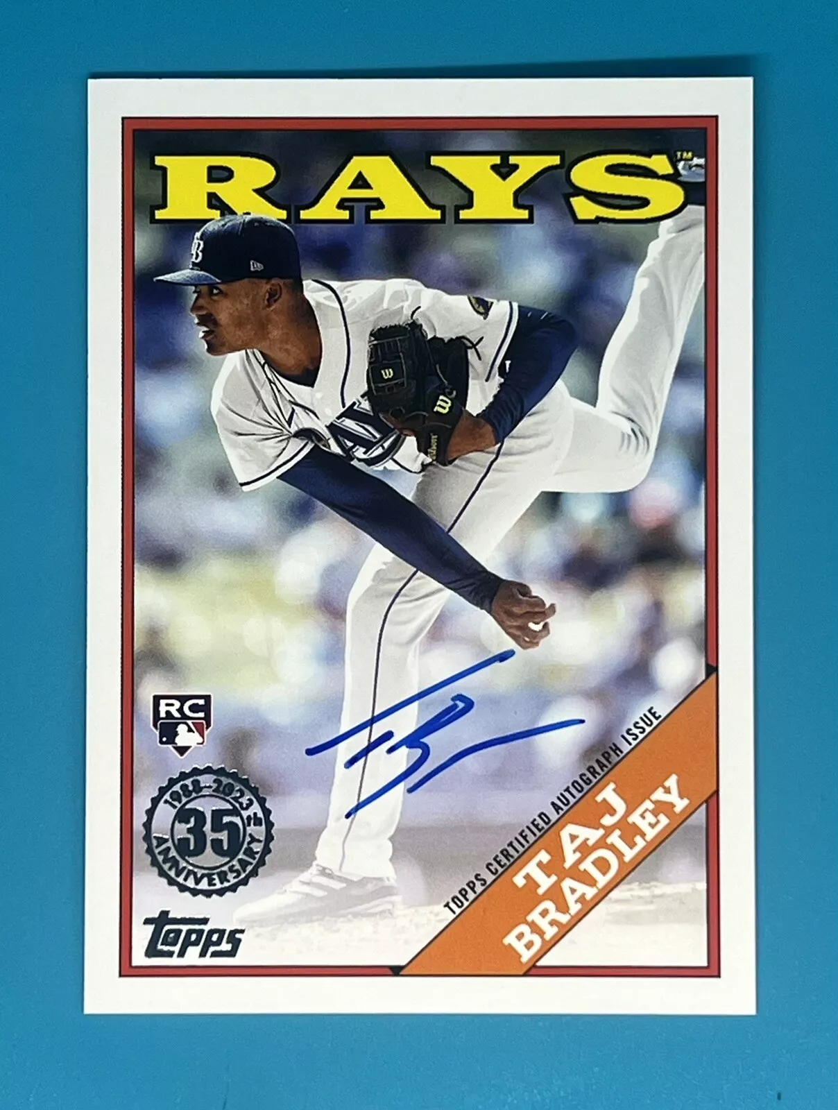 2023 Topps Update 1988 Topps 88BA-TB Taj Bradley Rays Rookie Auto