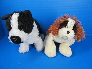 Ganz Webkinz Lot of 2 Puppy Dogs Boston Terrier HM173 & St Bernard No Codes - Picture 1 of 12
