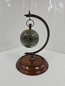 VTG Brass Eye of Time Per Mare Per Terram By Land Watch Compass With Stand As Is - Picture 1 of 24