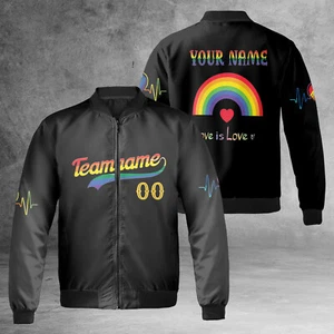 Personalized Rainbow Pride Month Love Is Love LGBTQ+ Rights Jacket - Picture 1 of 6