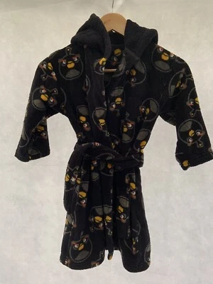 Angry Birds Kids Dressing Gown Black Polyester Hoodie Size 4-5 - Image 1 of 4