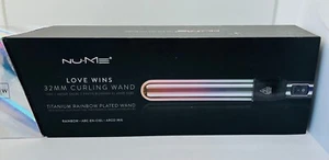 NuMe Magic Curling Wand  32 mm Love Wins Titanium Rainbow Plated Wand NIB - Picture 1 of 3