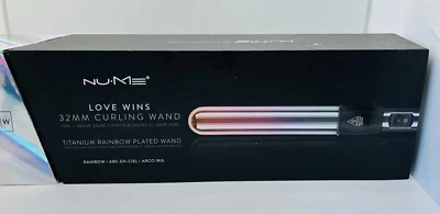 NuMe Magic Curling Wand  32 mm Love Wins Titanium Rainbow Plated Wand NIB - Image 1 of 3
