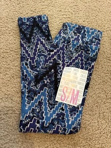 LuLaRoe kids S/M Multi Lines Blocks Geometric New leggings 2-8 NWT Small Medium - Picture 1 of 2
