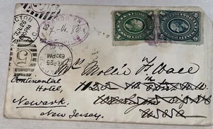 Mexico Cover 1886 Batopilas To Washington To Newark 5 + 1 Cent Green Hidalgo VF - Picture 1 of 5