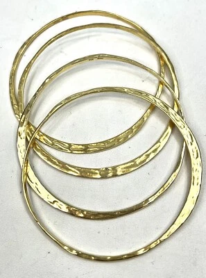 Brazalete Brazalete 4 Vintage Italiano VERONESE Oro Martillado Vermeil Plata de Ley Foto 1 de 3