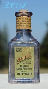Tiny TRIAL SIZE SANITOL dentifrice FOR the TEETH embossed & LABELED & RARE - Picture 1 of 4