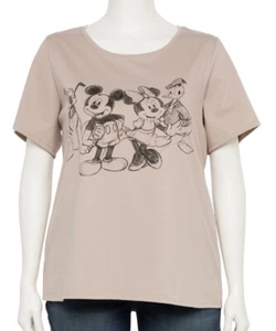 Disney Mickey und Freunde Damen grau Lavendel Figur T-Shirt 3X Zeichnung - B31 - Bild 1 von 3
