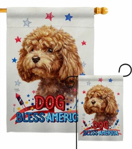 Patriotic Poodle Garden Flag Animals Dog Decorative Small Gift Yard House Banner - Picture 1 of 19
