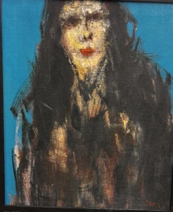 Don Snell, Texaner (1922-2014) Brutalistisches Frauenporträt Ölgemälde - Bild 1 von 10