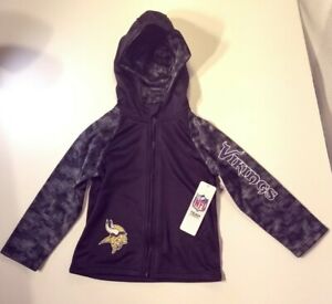 Minnesota Vikings 12M 2T 3T 4T Toddler Baby Fleece Jacket Zip Hoodie Genuine NFL