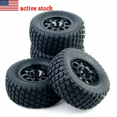 4Pcs 1:10 Short Course Truck Tires&Wheel Rims Set for TRAXXAS SlASH RC Model Car - Image 1 of 4
