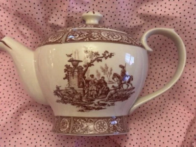 Antigua Tetera Reflejos J Godinger Cerámica ESCENA DE PUEBLO Roja ¡Perfecta! Foto 1 de 4