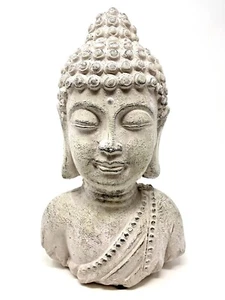 BUDDHA Head Statue Matte Stone 13x7x4"  Beautiful Buddha Sculpture ZENDA IMPORTS - Picture 1 of 12