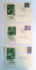 3 Fdc's From 1976 "Xmas Around The World" - Great Britain, Monaco, Gibralter.