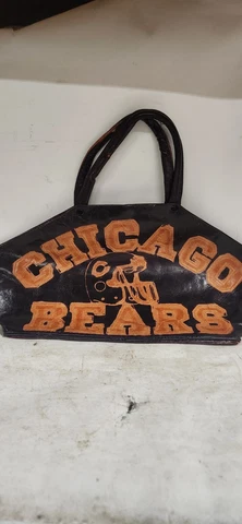 Vintage Leather Chicago Bears Tote Purse 70s Cover