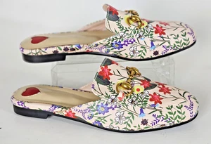 Vero Cuoio Leder Floral Horsebit Pantoletten Made in Italy Größe 7 - Bild 1 von 9