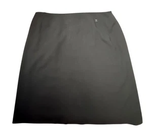 Vintage Chanel 1999 Black Wool Skirt CC Logo Waist Classic Midi Pencil 34 ITALY - Bild 1 von 9