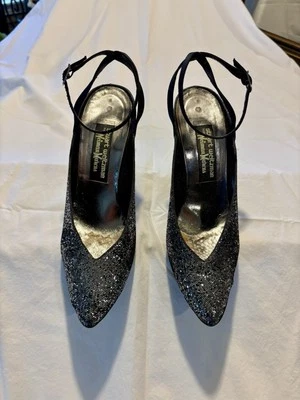 Woman's Stuart Weitzman  High Heel Sparkle/Leather with Satin Strap/Buckle 9 AA - Image 1 of 4