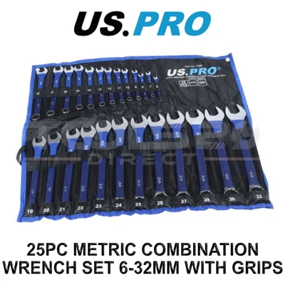 Juego de llaves combinadas métricas US PRO Tools 25 piezas 6-32 mm con empuñaduras de goma 7599 - Imagen 1 de 4
