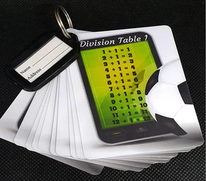 Tarjetas flash laminadas con tema de teléfono móvil Times Tables Boys 1-12 matemáticas 3,5"x5" - Imagen 1 de 3